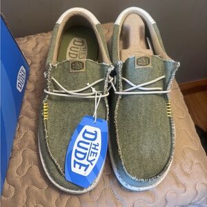 Hey Dude Olive Green Casual Canvas Slip-On Loafers